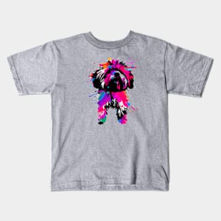 Fluffy Havanese Stencil Illustration Kids T-Shirt